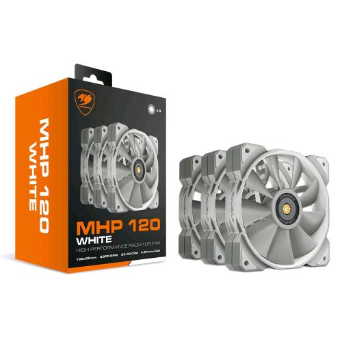 COUGAR MHP 120 WHITE VENTOLA 120 x 120 x 25mm 600-2000rpm CONF 3Pz. BIANCO