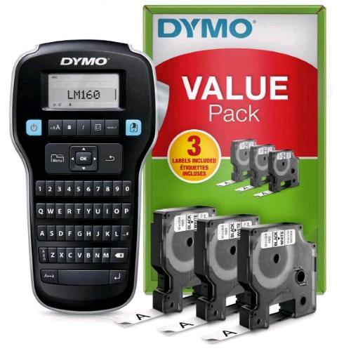 DYMO LABELMANAGER 160 VALUEPACK ETICHETTATRICE + 3 NASTRI 12mm x 7 MT NERO/BIANC