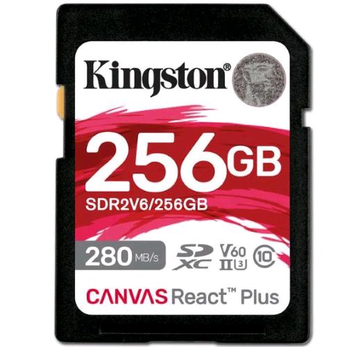 KINGSTON CANVAS REACT PLUS V60 256GB SDXC UHS-II LETTURA 280 MB/s SCRITTURA 150