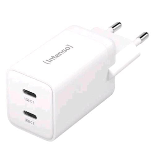INTENSO POWER ADAPTER CARICABATTERIE DA RETE GaN 2 x USB-C PD QUICK CHARGE 4.0 4
