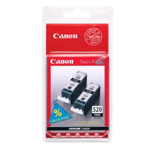 CANON PGI-520BK TWIN PACK CONFEZIONE 2 INK NERO 19 ML PER PIXMA iP100, iP110, TR
