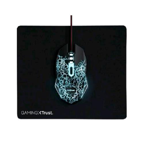 TRUST BASICS GAMING MOUSE USB 4.000 DPI + TAPPETINO MOUSE CON SUPERFICIE IN TESS
