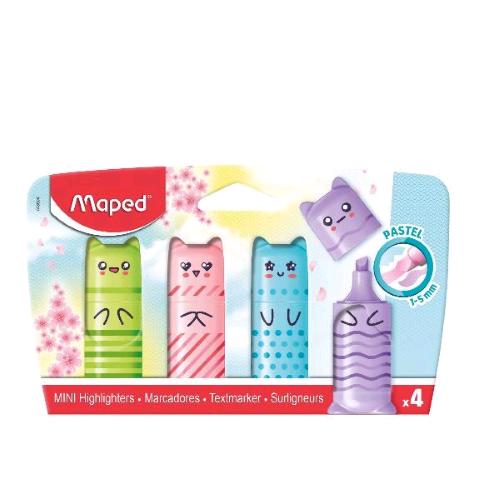 MAPED EVIDENZIATORE MINI PASTEL POCKET PUNTA A SCALPELLO 5/7 mm COLORI ASSORTITI