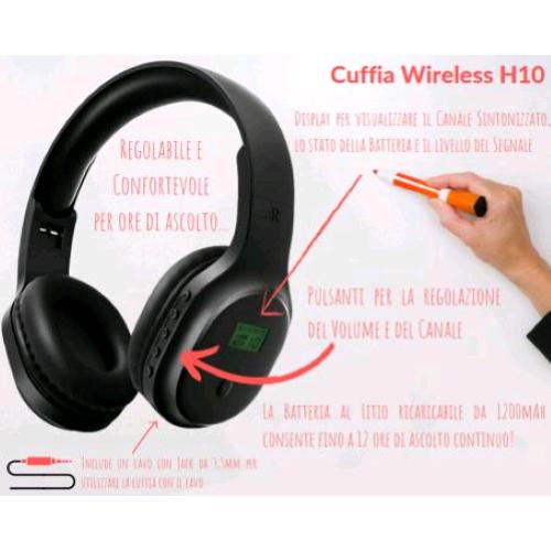 EMPIRE SILENT LAB T10 CUFFIA WIRELESS PER CONFERENZE LABORATORI LINGUISTICI POSS