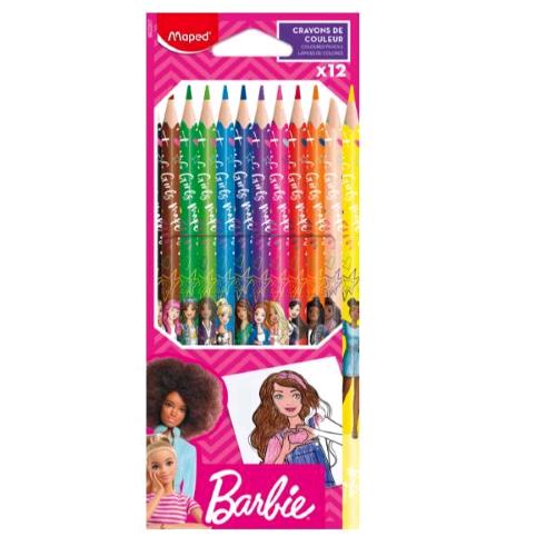 MAPED TEAM BARBIE PASTELLI MINA 3 mm COLORI ASSORTITI CONF 12 Pz.