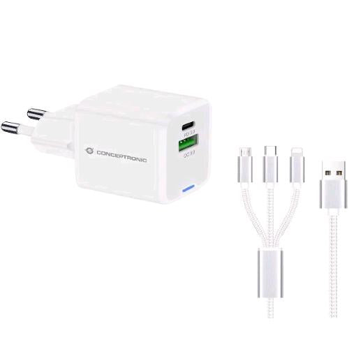 CONCEPTRONIC ALTHEA16W CARICABATTERIE USB PD GaN 33 W 2 PORTE (1x USB-C, 1x USB-