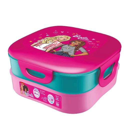 MAPED BARBIE CONTENITORE PRANZO IN PLASTICA 2 SCOMPARTI MODULARI DI CUI 1 SCOMPA