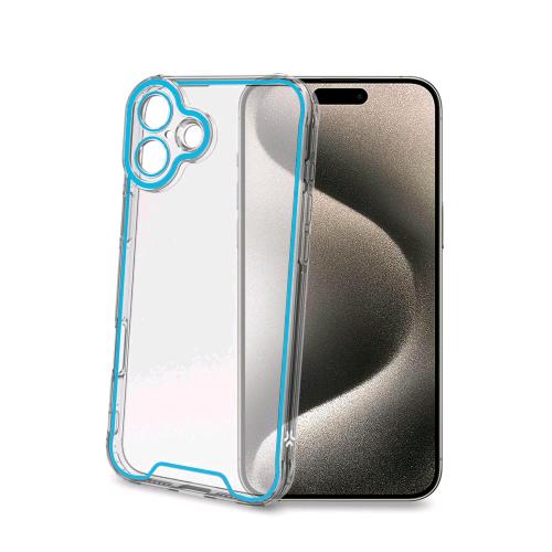 CELLY APPLE iPHONE 16 PLUS COVER GLOW IN TPU TRASPARENTE/AZZURRO