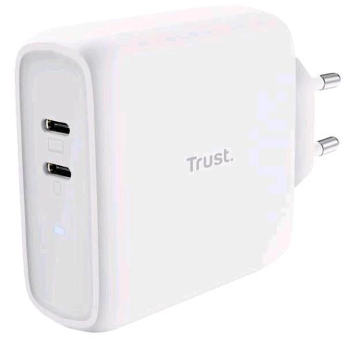 TRUST MAXO 65 CARICABATTERIE DA RETE PD 65 W 2 PORTE USB-C BIANCO