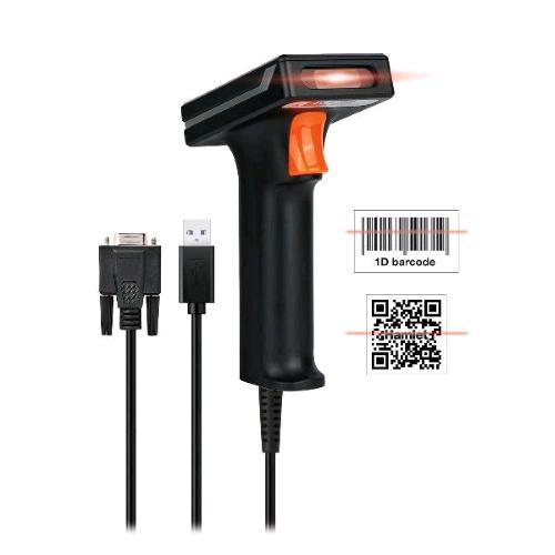 HAMLET BARCODE SCANNER PROFESSIONALE 2D COMBO USB + SERIALE PER CODICI QR E LINE