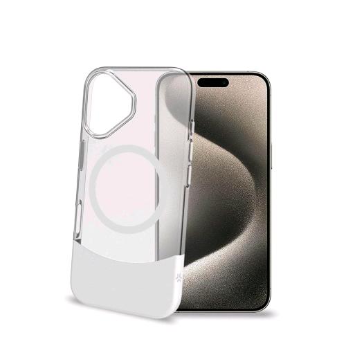 CELLY APPLE iPHONE 16 COVER IN TPU MagSafe TRASPARENTE PARTE INFERIORE IN MATERI