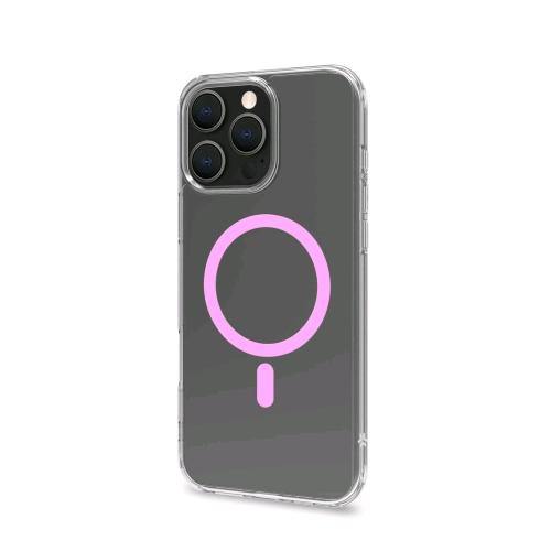 CELLY APPLE iPHONE 16 PRO MAX COVER IN MORBIDO TPU TRASPARENTE MagSafe ROSA