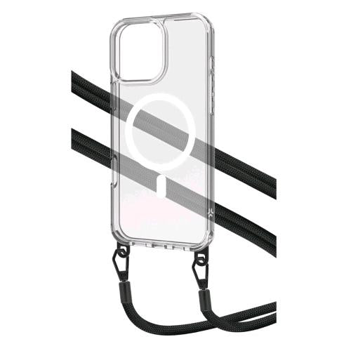 CELLY APPLE iPHONE 16 PRO MAX COVER MagSafe TRASPARENTE CON LACCETTO IN NYLON NE