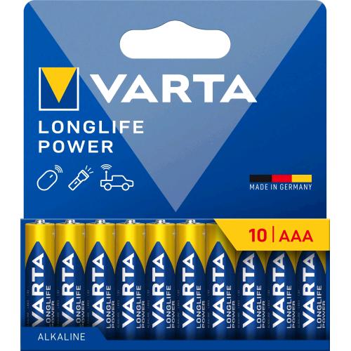 VARTA LONGLIFE POWER BATTERIE STILO AA ALCALINE CONF 10 Pz
