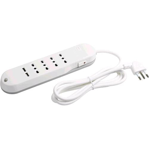 BTICINO CIABATTA MULTIPRESA ELETTRICA SLIM 4 PRESE BIPASSO 10/16A + 2 PRESE USB-