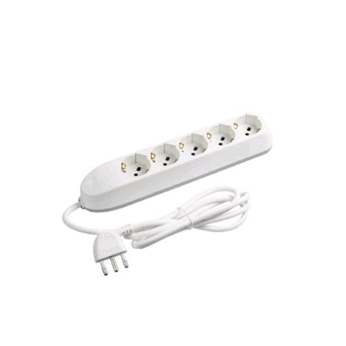 BTICINO MULTIPRESA 5 SCHUKO/BIPASSO CAVO 1.5 MT SPINA ITA ANGOLATA BIANCO