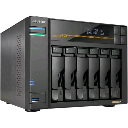 ASUSTOR LOCKERSTOR 6 GEN3 AS6806T NAS 6 BAIE AMD Ryzen Quad-Core 2.3 GHz, 16GB R