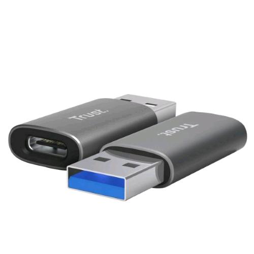 TRUST CALYX ADATTATORI DA USB-A A USB-C GRIGIO CONF 2 Pz.