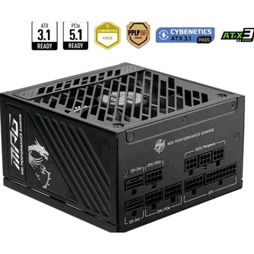 MSI MPG A1250GS ALIMENTATORE 1250 W ATX 3.1 MODULARE 80 PLUS GOLD PCIe 5.1 NERO