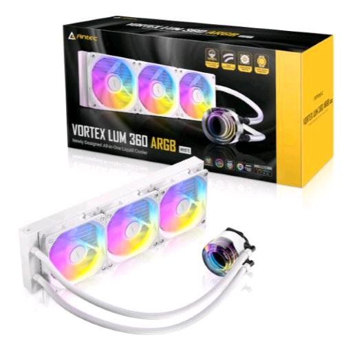 ANTEC VORTEX LUM 360 WHITE ARGB CPU LIQUID COOLER INTEL 3 VENTOLE 360mm 1851/170