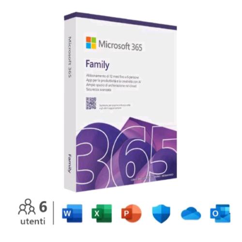 MICROSOFT M365 FAMILY ITALIAN EUROZONE SUBSCR MEDIALESS FY25H2 1 ANNO