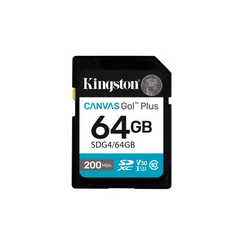 KINGSTON CANVAS GO PLUS GEN4 64GB SDXC 200MB/s C10 UHS-I U3 V30