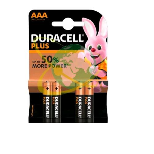 DURACELL PLUS AAA MN2400 LR03 BATTERIA MINISTILO CONF. 4 PZ.