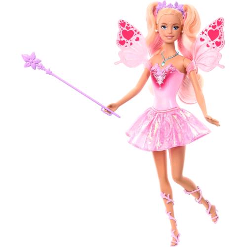 MATTEL BARBIE FATA CAMBIA COLORE CON BACCHETTA STELLATA CPALLI BIONDI ALI E OUTF