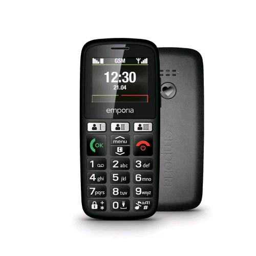 EMPORIA HAPPY V3 1.81" TELEFONO SENIOR 2G TASTO SOS BASETTA DI RICARICA NERO
