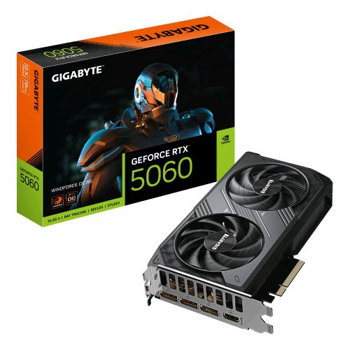 GIGABYTE GEFORCE RTX 5060 WINDFORCE OC 8GB GDDR7 DLSS4 DUAL FAN PCI Express 5.0