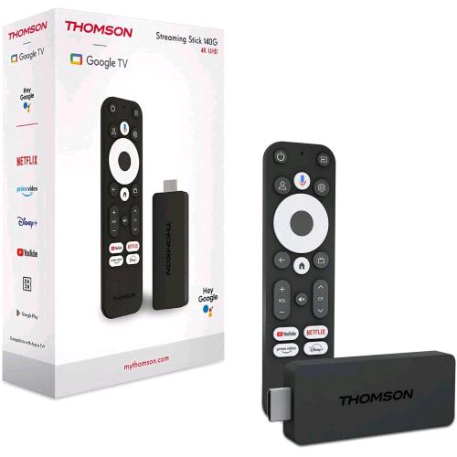 THOMSON STICK 140 GOOGLE TV STREAMING 4K UHD, GOOGLE ASSISTANT, GOOGLECAST, WI-F