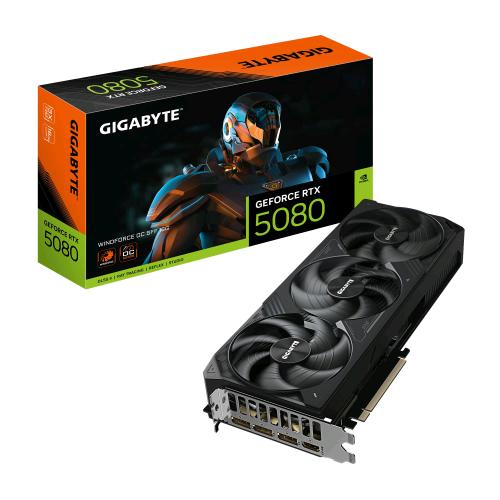 GIGABYTE GEFORCE RTX 5080 WINDFORCE OC SFF 16GB GDDR7 DLSS4 TRIPLE FAN PCI Expre