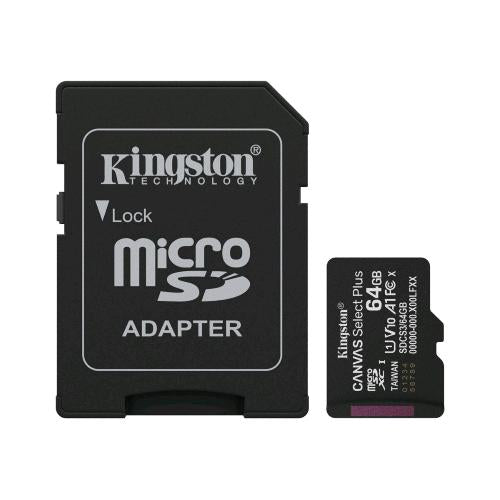 KINGSTON CANVAS SELECT PLUS 64GB microSDXC A1/Video Class V10 / UHS-I U1 / Class