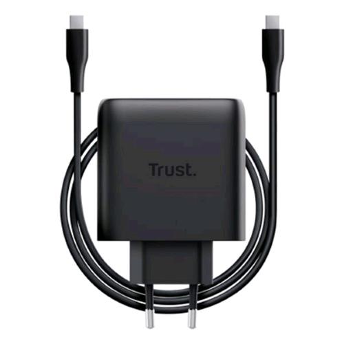 TRUST MAXO ALIMENTATORE 65W GaN USB-C CON CAVO INCLUSO 2 MT NERO