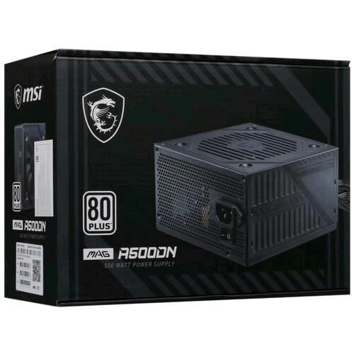 MSI MAG A500DN ALIMENTATORE 500 W 80 PLUS NON MODULARE ATX FAN 120mm PFC ATTIVO