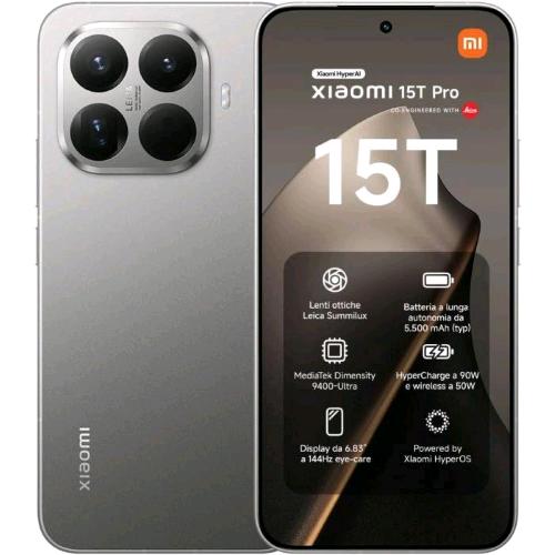 XIAOMI 15T PRO 5G DUAL SIM 6.83" OCTA CORE 512GB RAM 12GB 5G ITALIA GREY