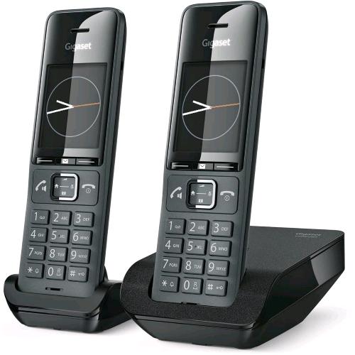 GIGASET COMFORT 520 DUO 2 TELEFONI CORDLESS DECT DISPLAY A COLORI VIVAVOCE BLACK