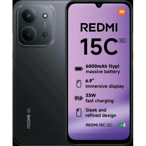 XIAOMI REDMi 15C 5G DUAL SIM 6.9" OCTA CORE 128GB RAM 4GB 5G ITALIA MIDNIGHT BLA