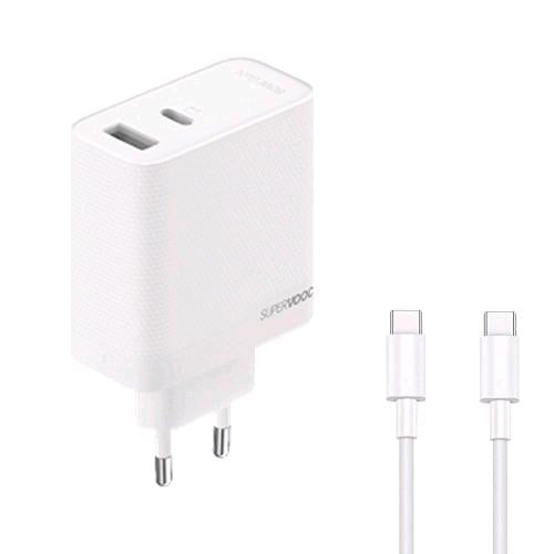 REALME CARICABATTERIE DA RETE GaN SUPERVOOC 80 W 1 x USB-C 1 x USB-A + CAVO USB-