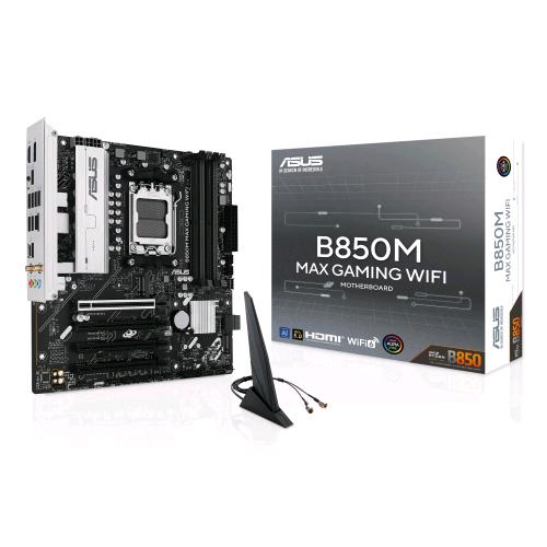 ASUS B850M MAX GAMING WI-FI 6 AMD B850 Socket AM5 4 x DDR5 micro ATX