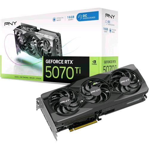PNY GEFORCE RTX 5070 Ti OC NVIDIA 16 GB GDDR7 OVERCLOCKED DLS4 TRIPLE FAN