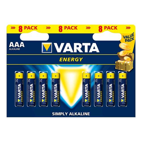 VARTA ENERGY BATTERIE ALCALINE MINISTILO AAA IN BLISTER DA 8 Pz. CONF 20 Pz. TOT
