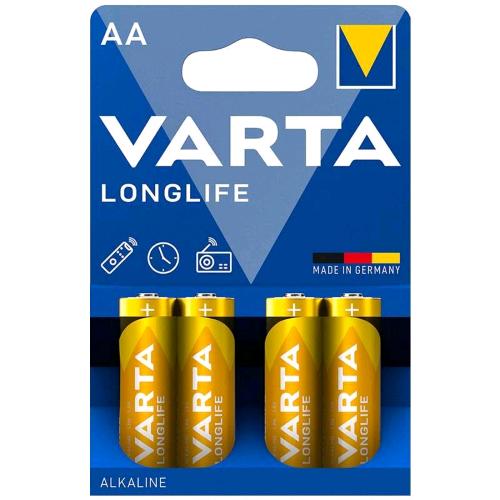 VARTA LONGLIFE BATTERIE ALCALINE STILO AA IN BLISTER DA 4 Pz. CONF 20 Pz. TOTALE