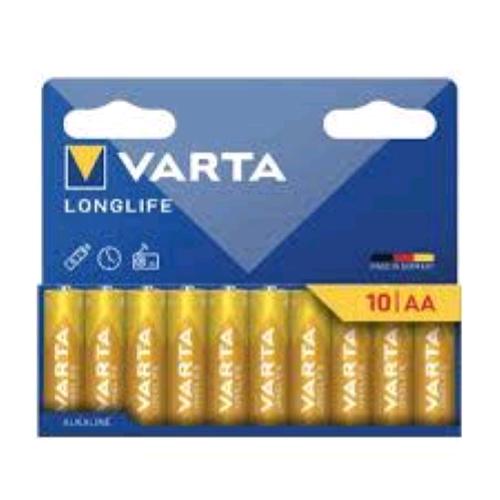 VARTA LONGLIFE BATTERIE ALCALINE STILO AA IN BLISTER DA 10 Pz. CONF 20 Pz. TOTAL