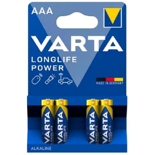 VARTA LONGLIFE POWER BATTERIE ALCALINE MINISTILO AAA IN BLISTER DA 4 Pz. CONF 10