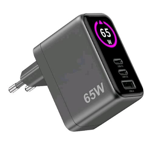 CELLY CARICABATTERIE DA RETE GaN 65W CON DISPLAY INTEGRATO PER MONITORARE LA POT