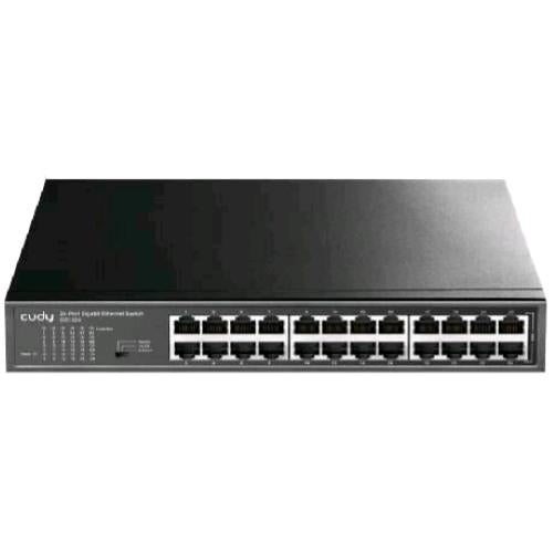 CUDY GS1024 SWITCH 24 PORTE GIGABIT (10/100/1000) IN METALLO MONTABILE SU RACK K