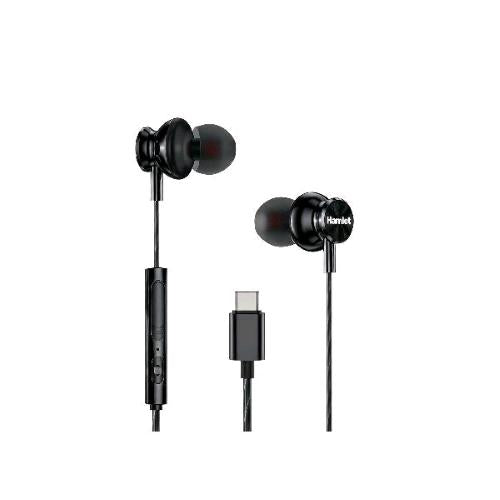 HAMLET AURICOLARI STEREO IN-EAR USB-C CON MICROFONO TELECOMANDO CONTROLLO CHIAMA