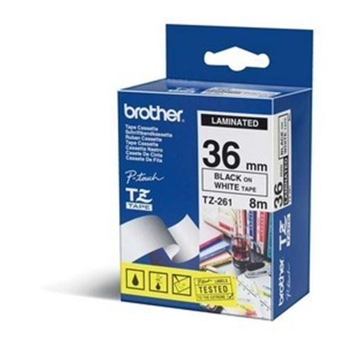 BROTHER TZE261 NASTRO TYPE TZ 36MM X 8MT COLORE BIANCO STAMPA NERO