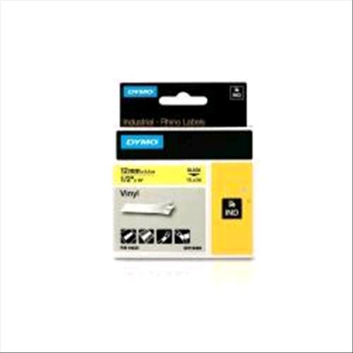 DYMO D1 RHINOPRO NASTRO IN VINILE COLORE GIALLO STAMPA NERO 12MMX5,5MT (18432)